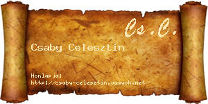 Csaby Celesztin névjegykártya